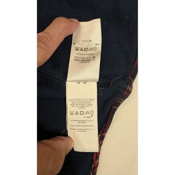 Polo by Ralph Lauren Men's Red Blue White Plaid Long Sleeve Shirt. Size L - Picture 8 of 10